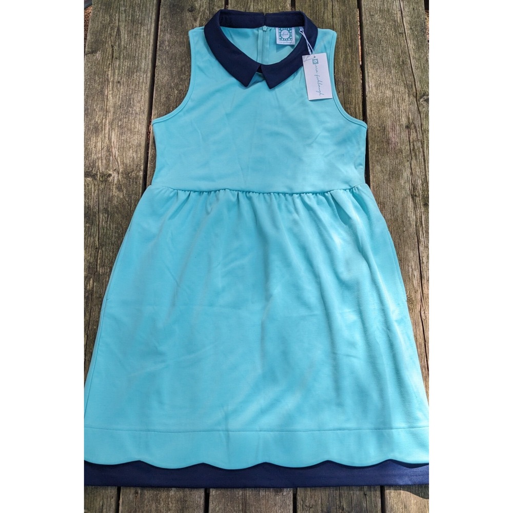 Vera Fishbaugh Sleeveless Teal Blue Dress Women's Large Casual A Line Pockets - Picture 4 of 7